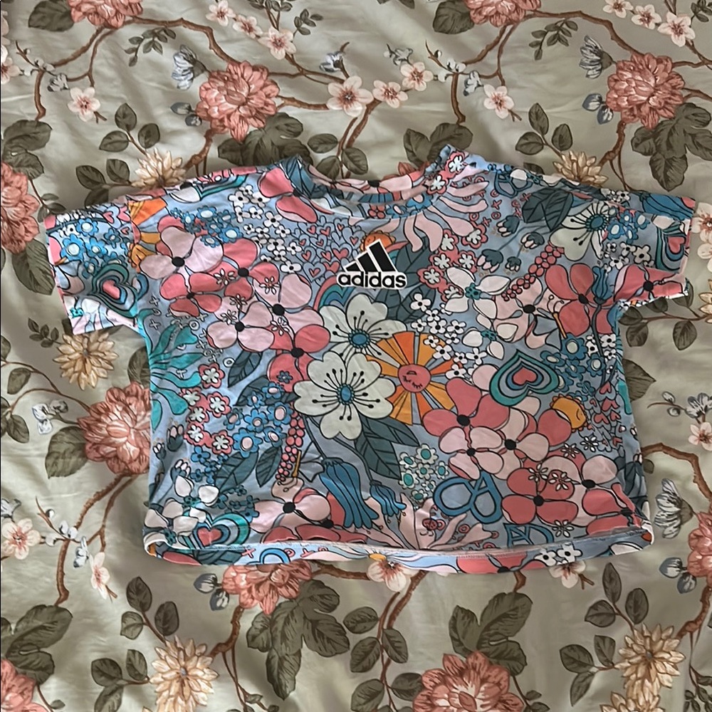 Adidas Kids Floral Print Shirt - Multicolor